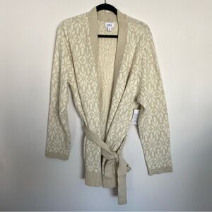 NWT Croft & Barrow Snowflake Patterned Belted Cardigan